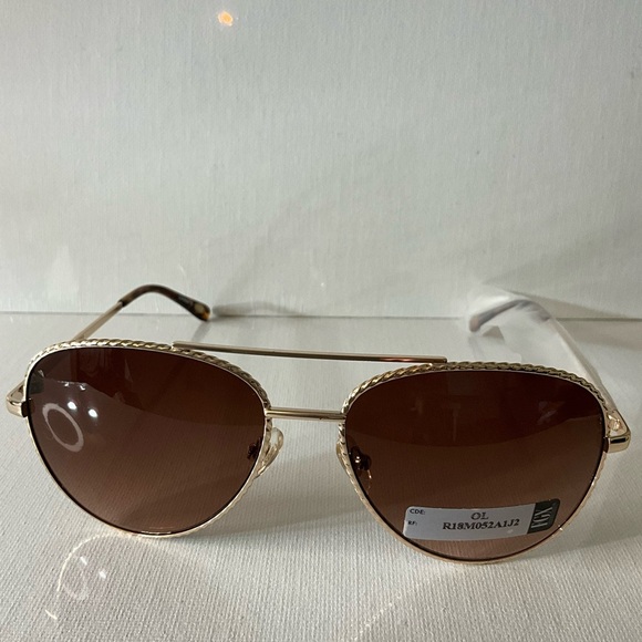 Elegant Gold and Brown Sunglasses - Picture 1 of 4